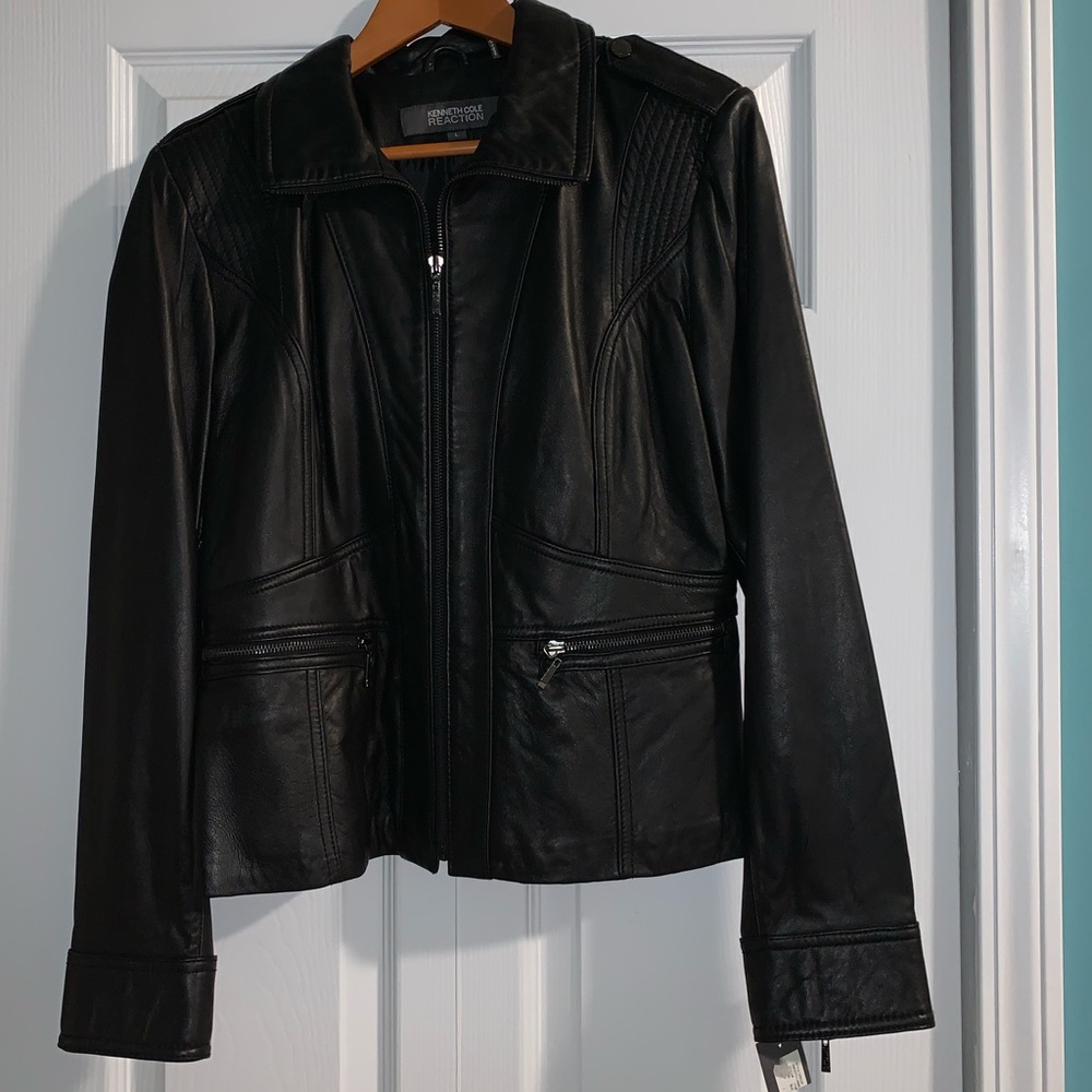 NWT kenneth cole lambskin leather jacket